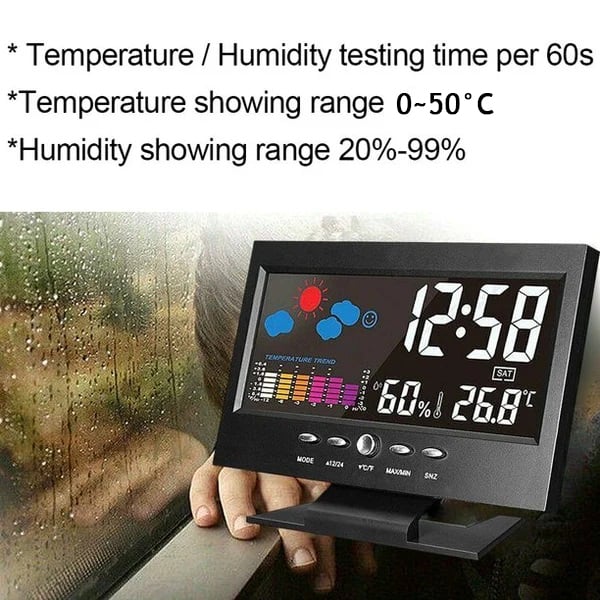 ✨⏰ Promotion du dernier jour 50% 🔥 Moniteur numérique de température et d'humidité à LED prévisions météo compteur à LED réveil