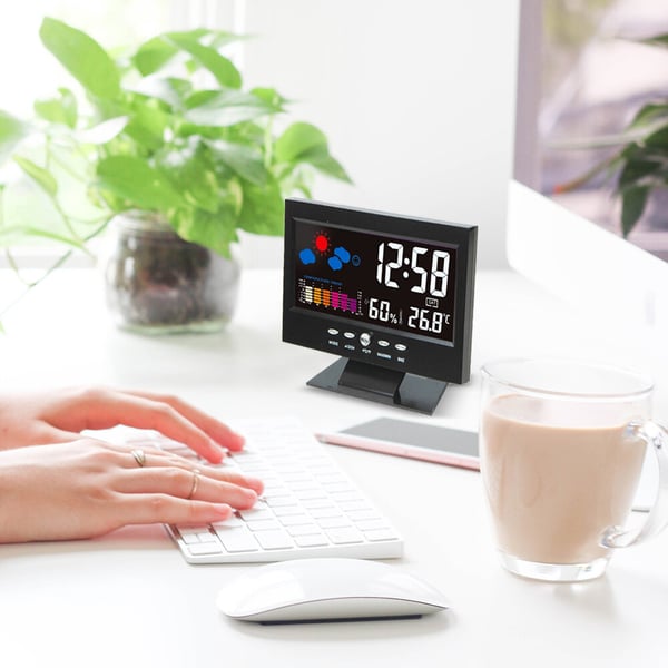 ✨⏰ Promotion du dernier jour 50% 🔥 Moniteur numérique de température et d'humidité à LED prévisions météo compteur à LED réveil