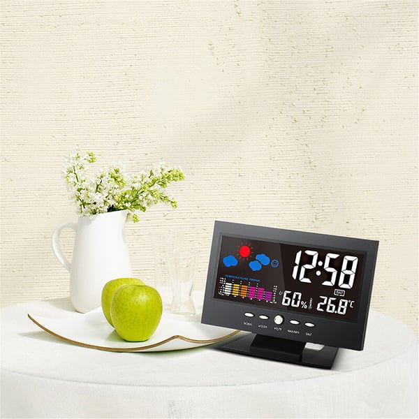 ✨⏰ Promotion du dernier jour 50% 🔥 Moniteur numérique de température et d'humidité à LED prévisions météo compteur à LED réveil