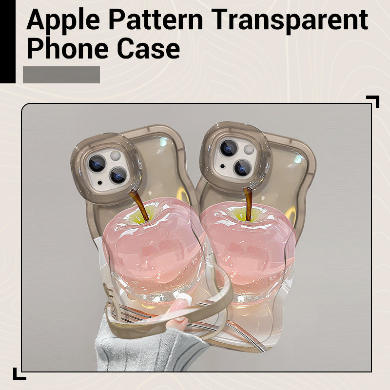 Coque de téléphone transparente motif pomme pour iPhone