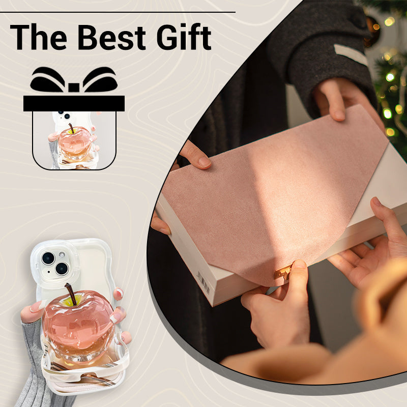 Coque de téléphone transparente motif pomme pour iPhone