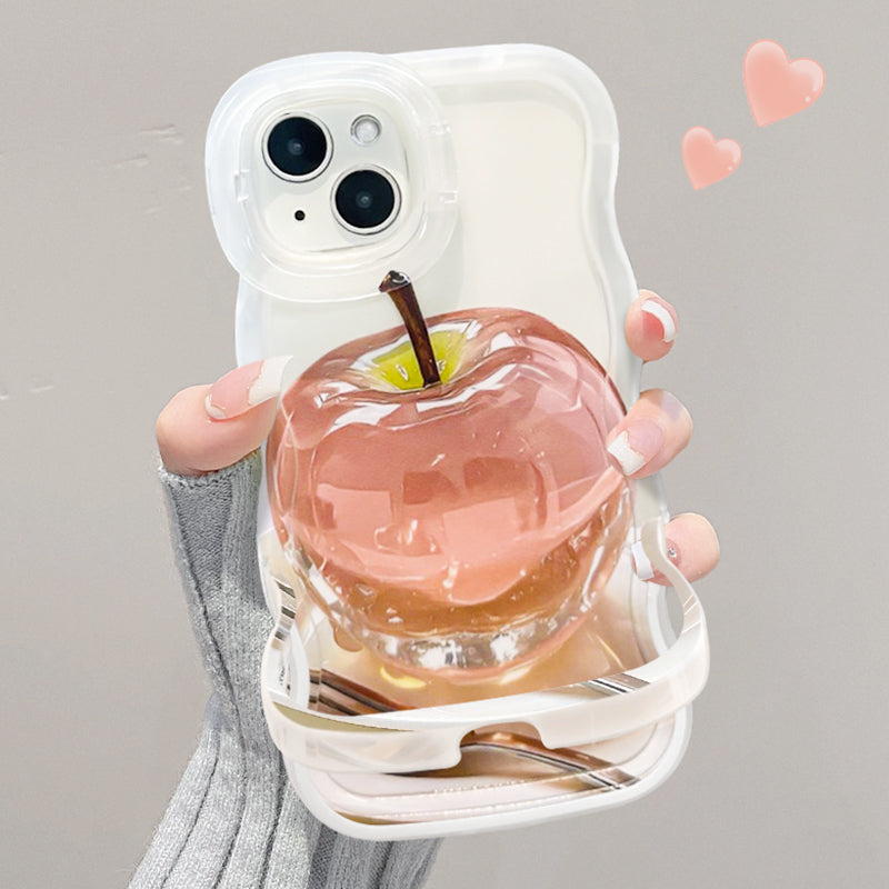 Coque de téléphone transparente motif pomme pour iPhone