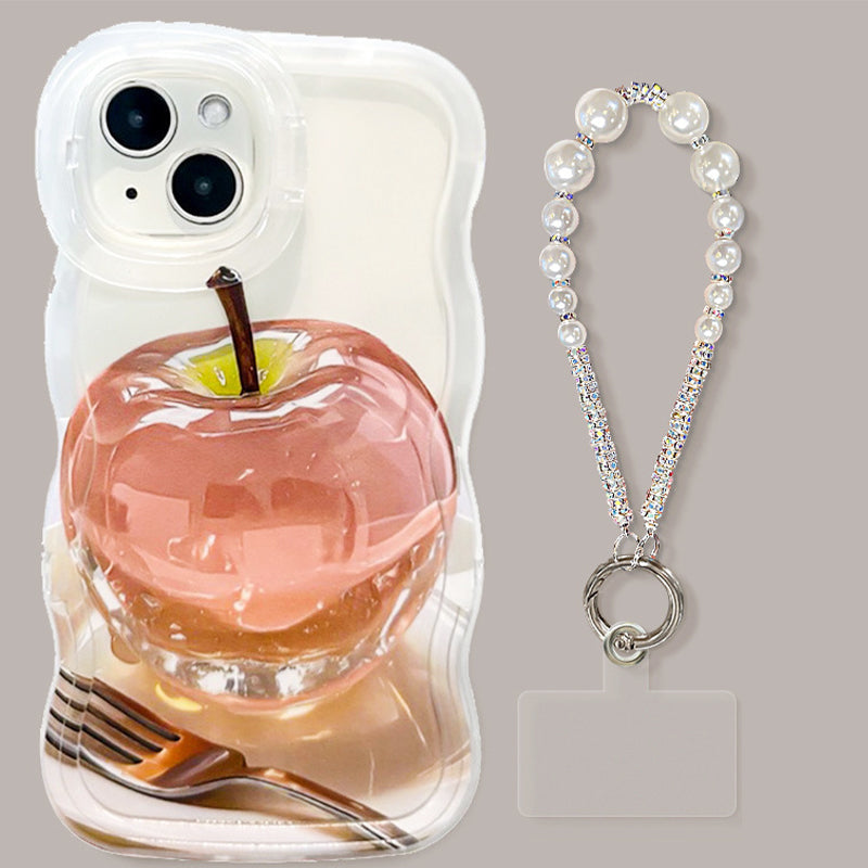Coque de téléphone transparente motif pomme pour iPhone