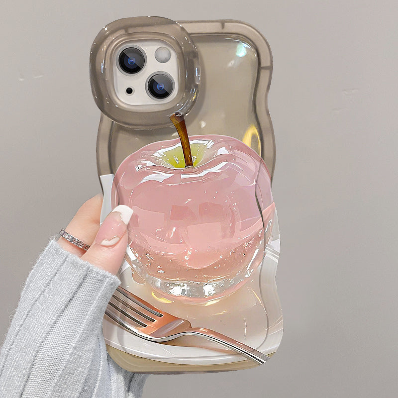 Coque de téléphone transparente motif pomme pour iPhone