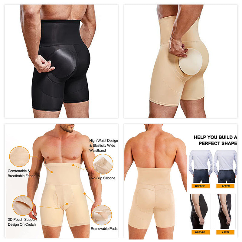 Sous-vêtement Gainant pour Hommes à Taille Haute avec Effet Rehausseur de Fessier