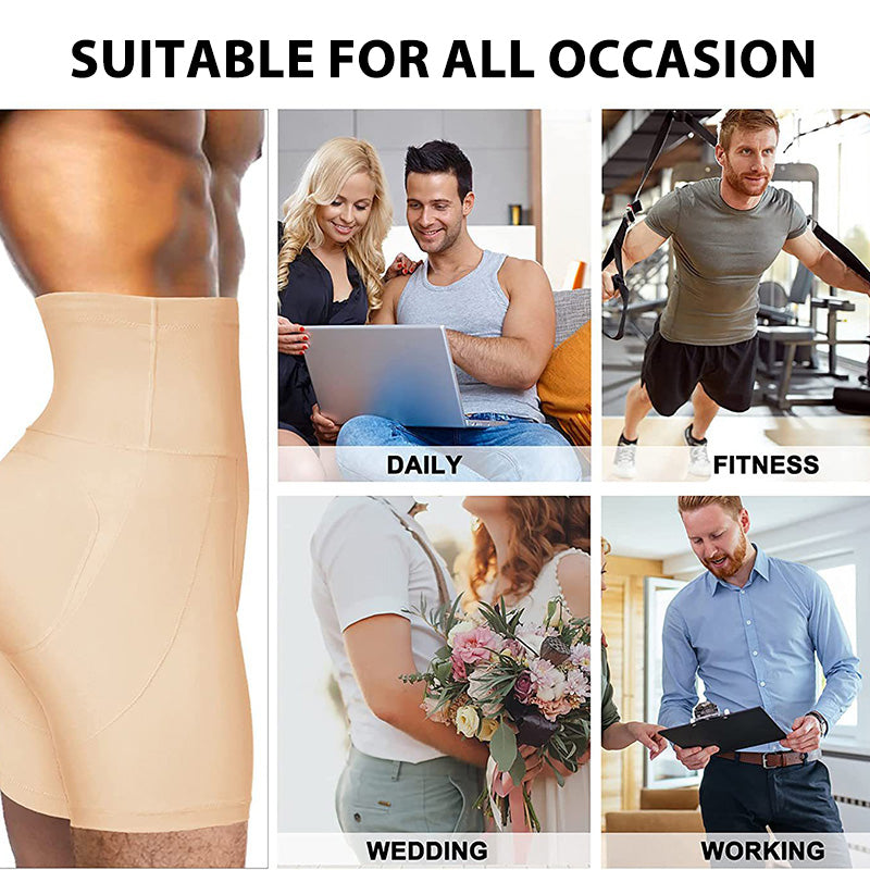 Sous-vêtement Gainant pour Hommes à Taille Haute avec Effet Rehausseur de Fessier