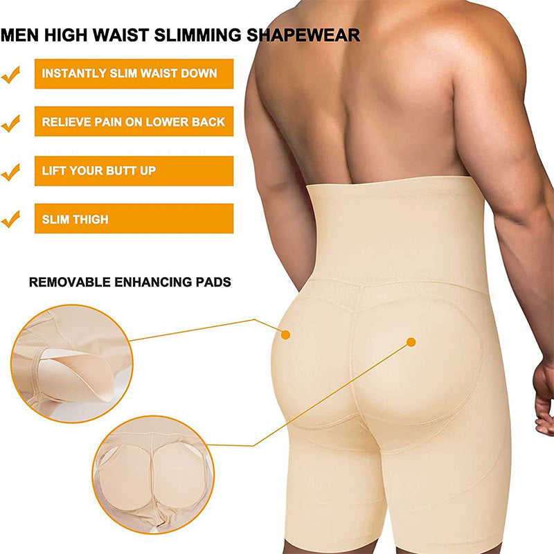 Sous-vêtement Gainant pour Hommes à Taille Haute avec Effet Rehausseur de Fessier