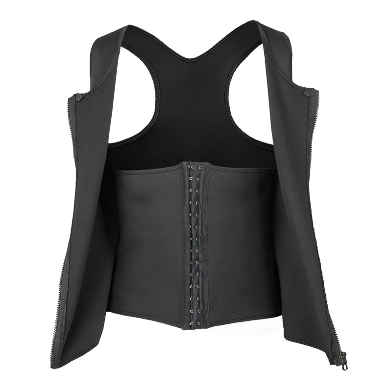Gilet d'entraînement avec effet ventre plat et fermeture éclair pour homme
