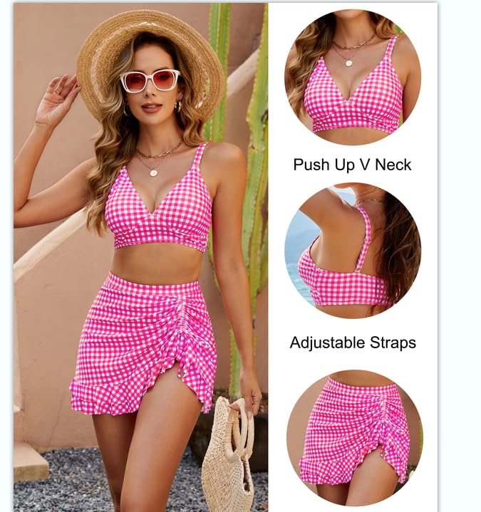 👙2025 Nouveau Type 49% DE RÉDUCTION💥Ensembles de bikinis taille haute Femmes Contrôle de l'abdomen Gingham