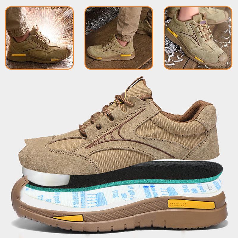 Chaussures de marche légères et respirantes à embout d'acier pour hommes