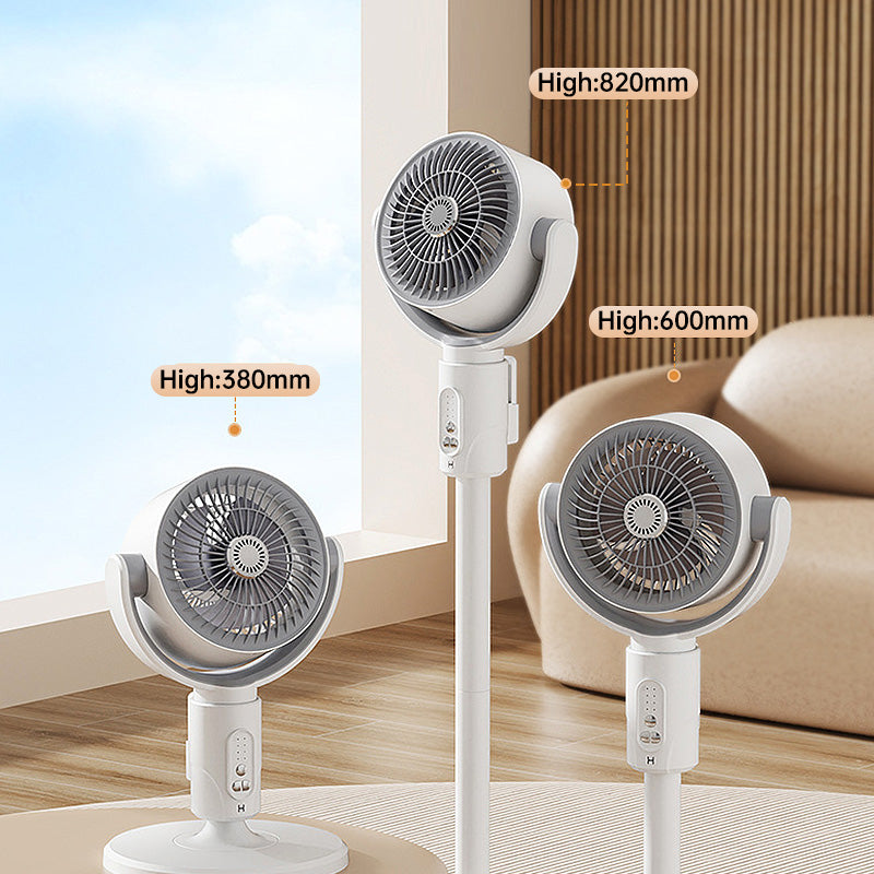 Ventilateur Télécommandé à Oscillation Automatique et Hauteur Réglable - Utilisation de bureau, sur pied ou au sol