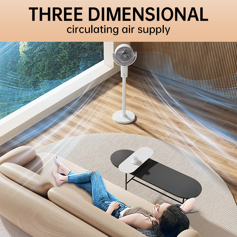 Ventilateur Télécommandé à Oscillation Automatique et Hauteur Réglable - Utilisation de bureau, sur pied ou au sol