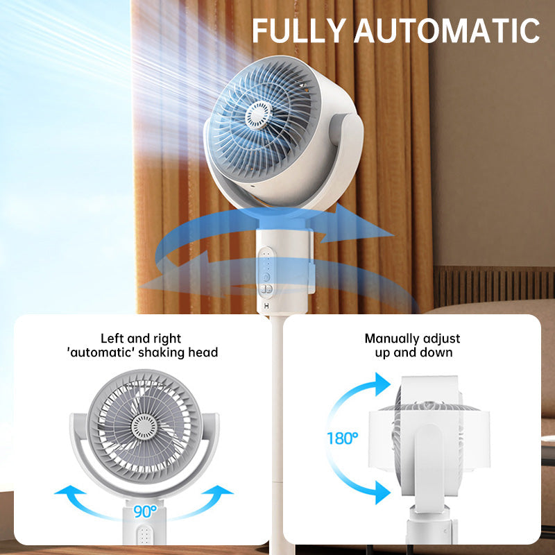 Ventilateur Télécommandé à Oscillation Automatique et Hauteur Réglable - Utilisation de bureau, sur pied ou au sol