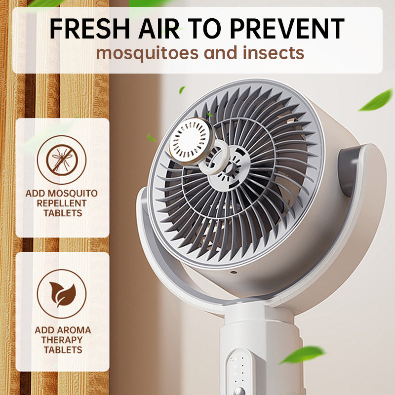 Ventilateur Télécommandé à Oscillation Automatique et Hauteur Réglable - Utilisation de bureau, sur pied ou au sol