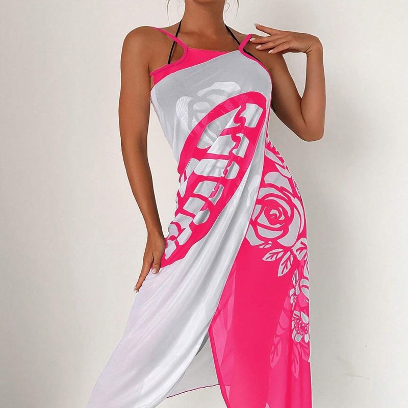 Cache-maillot de bain imprimé papillon pour femme