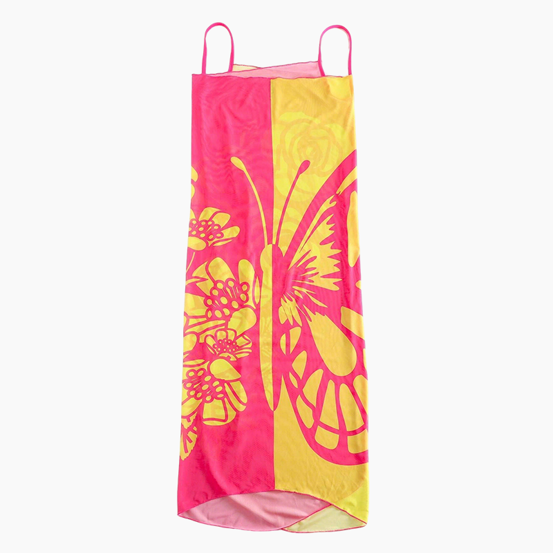 Cache-maillot de bain imprimé papillon pour femme