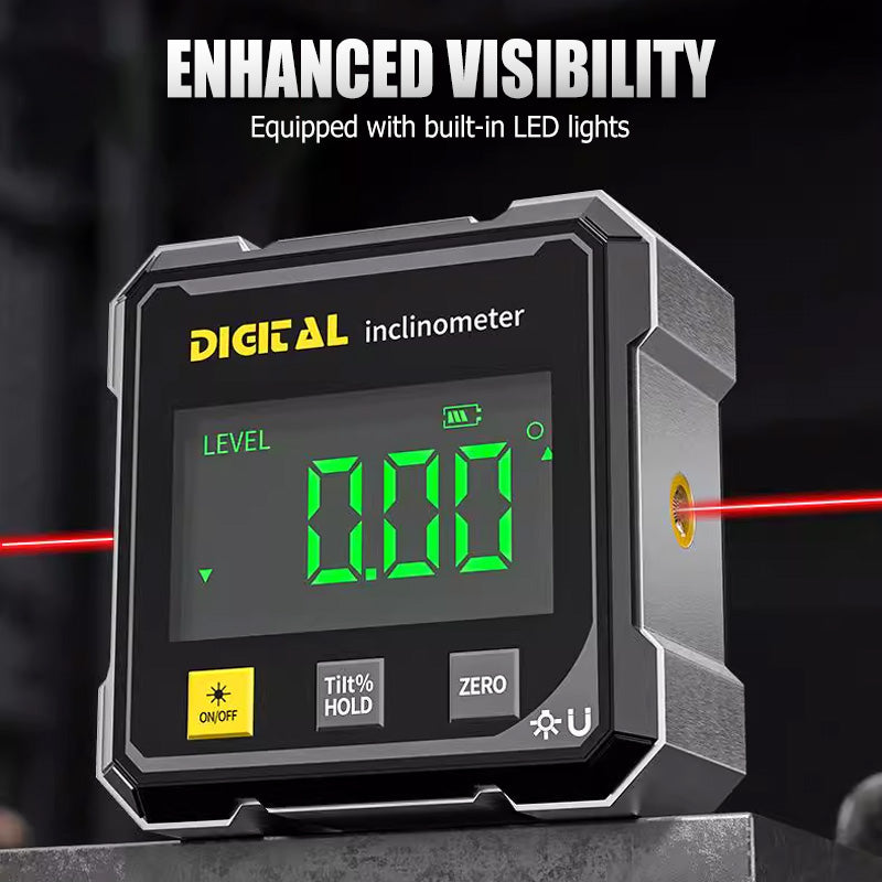 Inclinomètre Numérique Magnétique à 4 Côtés avec Laser