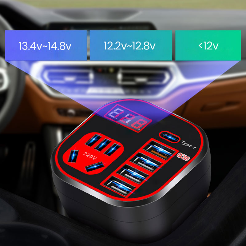 🚗⚡ Chargeur onduleur de voiture multifonction QC – Puissant & polyvalent 🔥 -50 % pour une durée limitée !