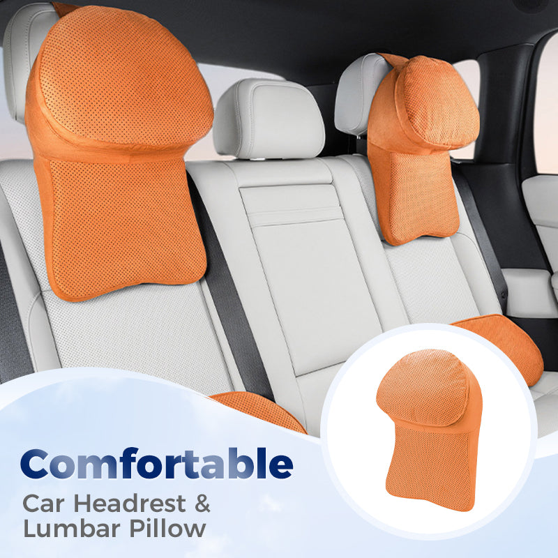 Appui-tête et coussin lombaire confortables pour la voiture