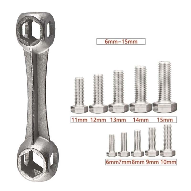 Clé hexagonale 10 en 1 pour réparation de trous de 6 à 15 mm