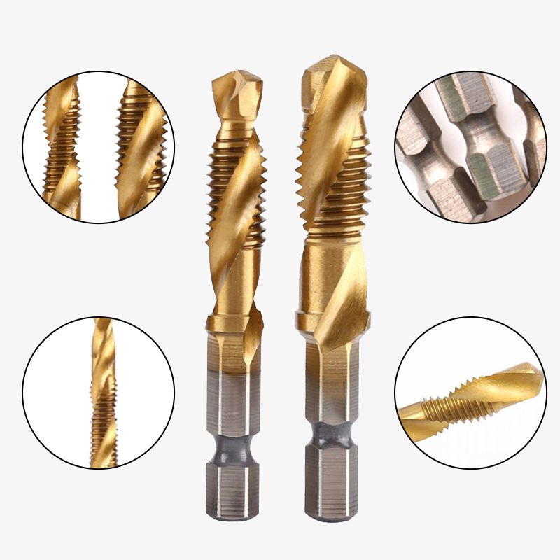 Kit de 6 tarauds hélicoïdaux composés polyvalents