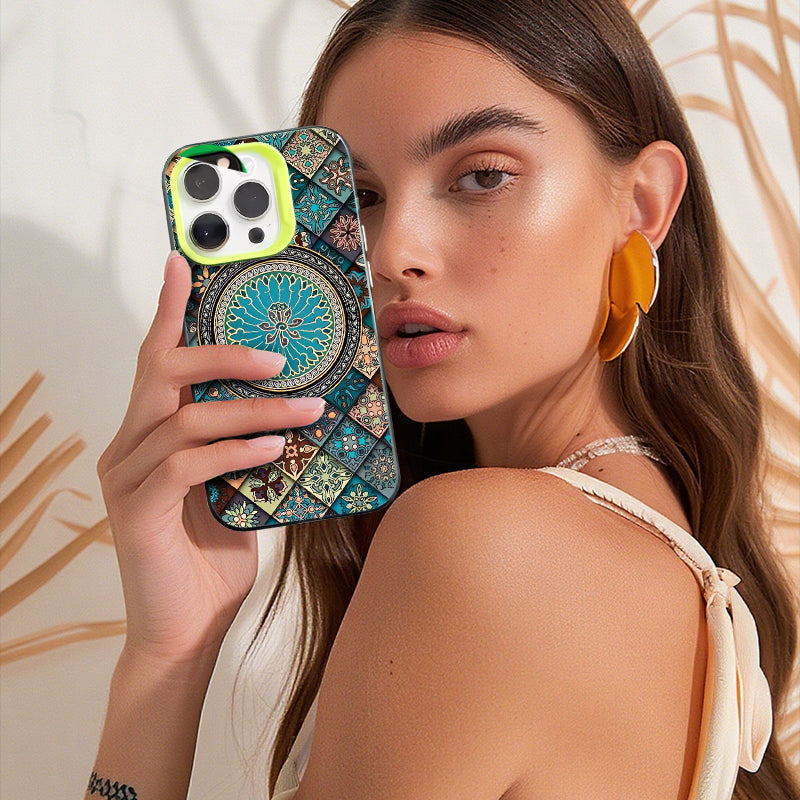 Coque de Téléphone à Imprimé Mandala Vibrant