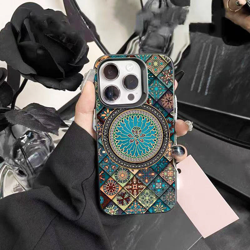 Coque de Téléphone à Imprimé Mandala Vibrant