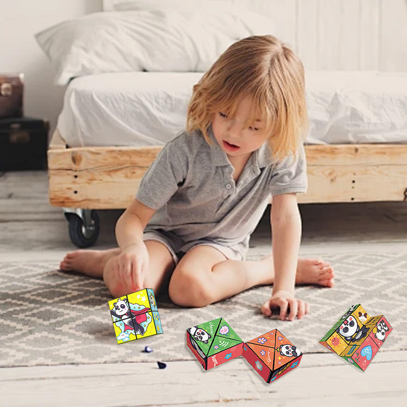 🔥Livraison gratuite dans tout le centre commercial🔥🔥 50 % DE RÉDUCTION – Cube magique panda pliable créatif pour enfants 🐼✨