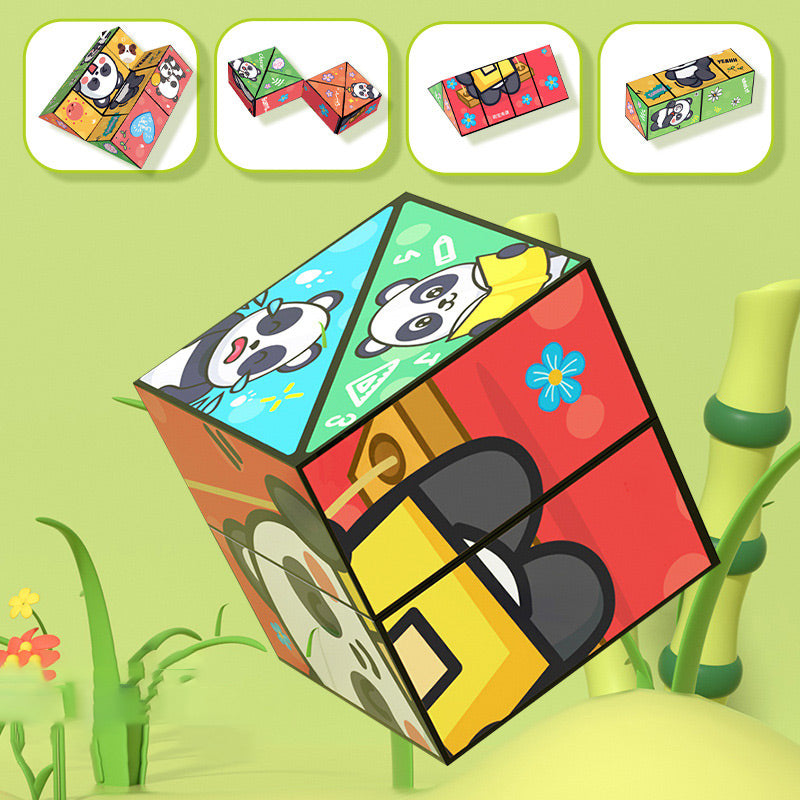 🔥Livraison gratuite dans tout le centre commercial🔥🔥 50 % DE RÉDUCTION – Cube magique panda pliable créatif pour enfants 🐼✨