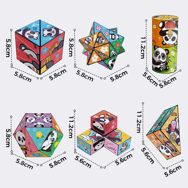 🔥Livraison gratuite dans tout le centre commercial🔥🔥 50 % DE RÉDUCTION – Cube magique panda pliable créatif pour enfants 🐼✨