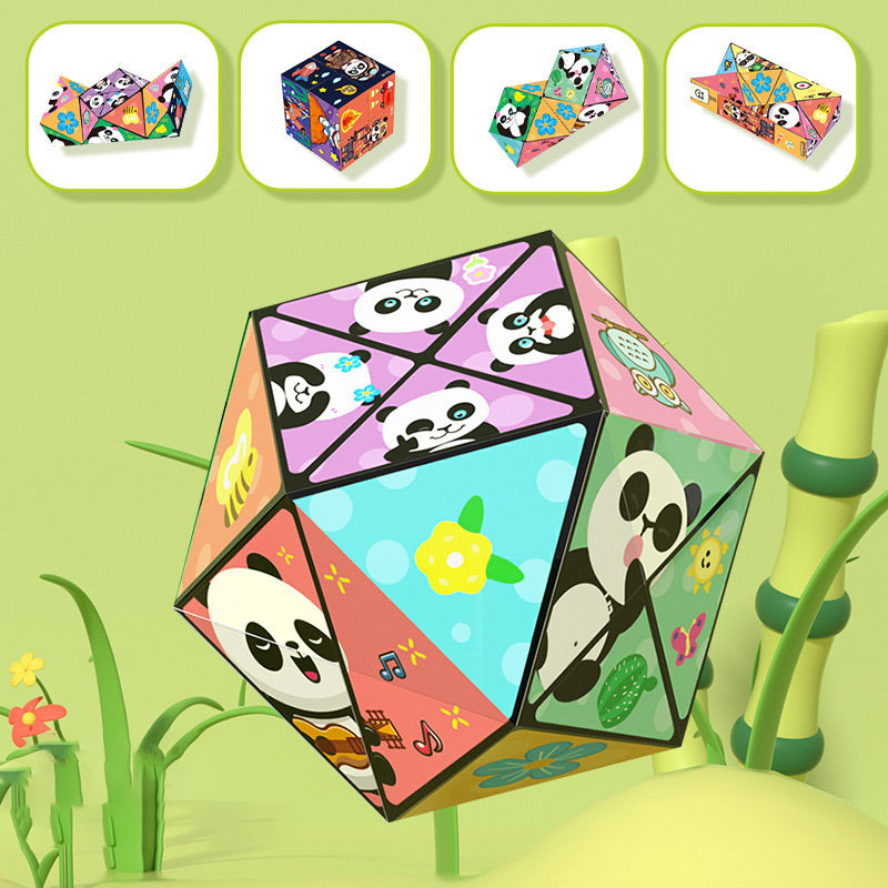 🔥Livraison gratuite dans tout le centre commercial🔥🔥 50 % DE RÉDUCTION – Cube magique panda pliable créatif pour enfants 🐼✨