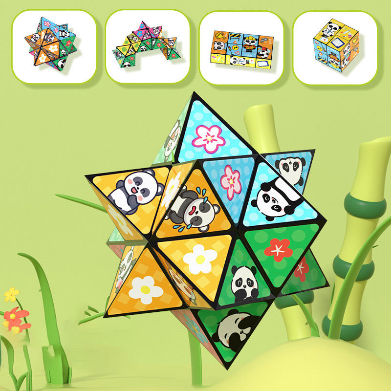 🔥Livraison gratuite dans tout le centre commercial🔥🔥 50 % DE RÉDUCTION – Cube magique panda pliable créatif pour enfants 🐼✨