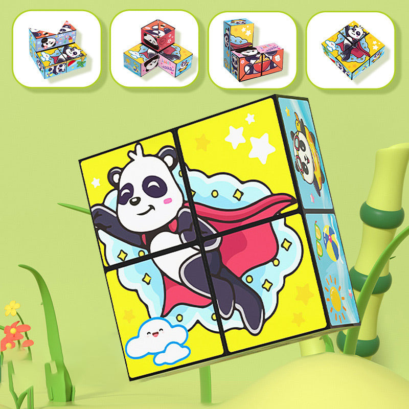 🔥Livraison gratuite dans tout le centre commercial🔥🔥 50 % DE RÉDUCTION – Cube magique panda pliable créatif pour enfants 🐼✨