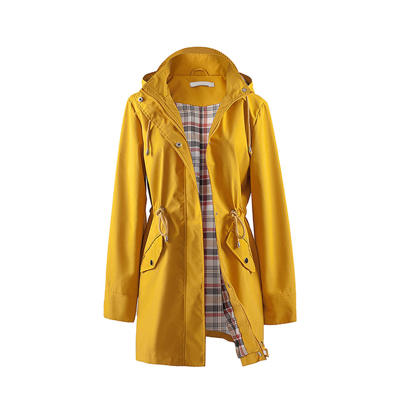 Windbreaker à Capuche Amovible avec Cordon Taille Ajustable
