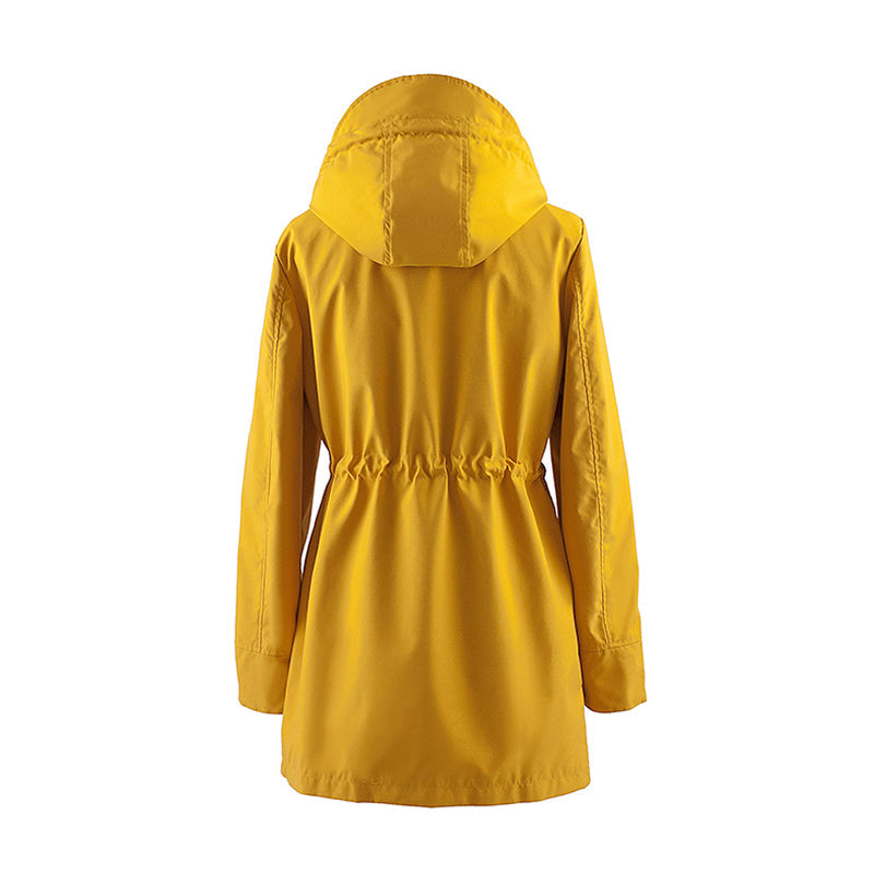 Windbreaker à Capuche Amovible avec Cordon Taille Ajustable