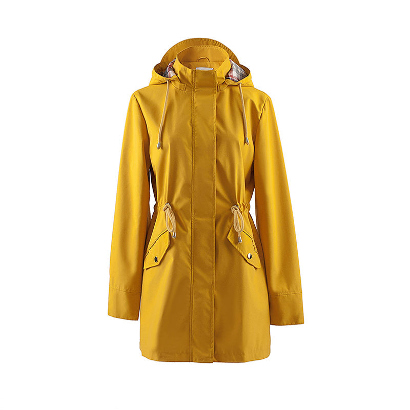 Windbreaker à Capuche Amovible avec Cordon Taille Ajustable