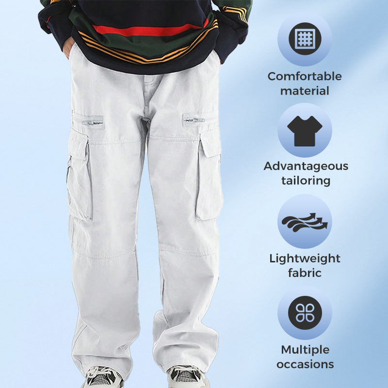 Pantalon tendance à coupe ample avec multi-poches pour homme