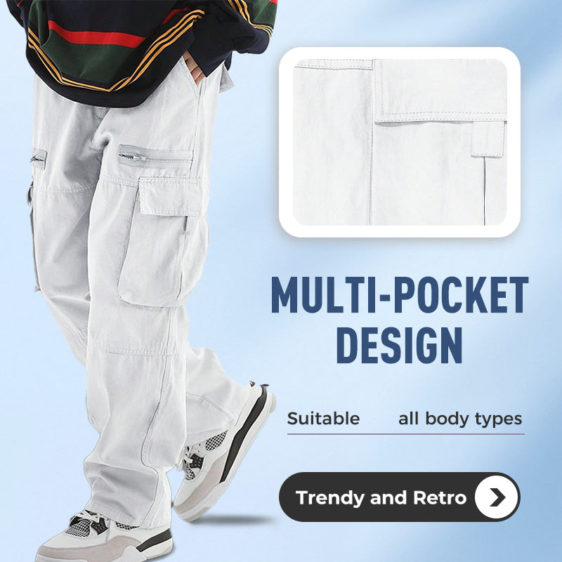 Pantalon tendance à coupe ample avec multi-poches pour homme