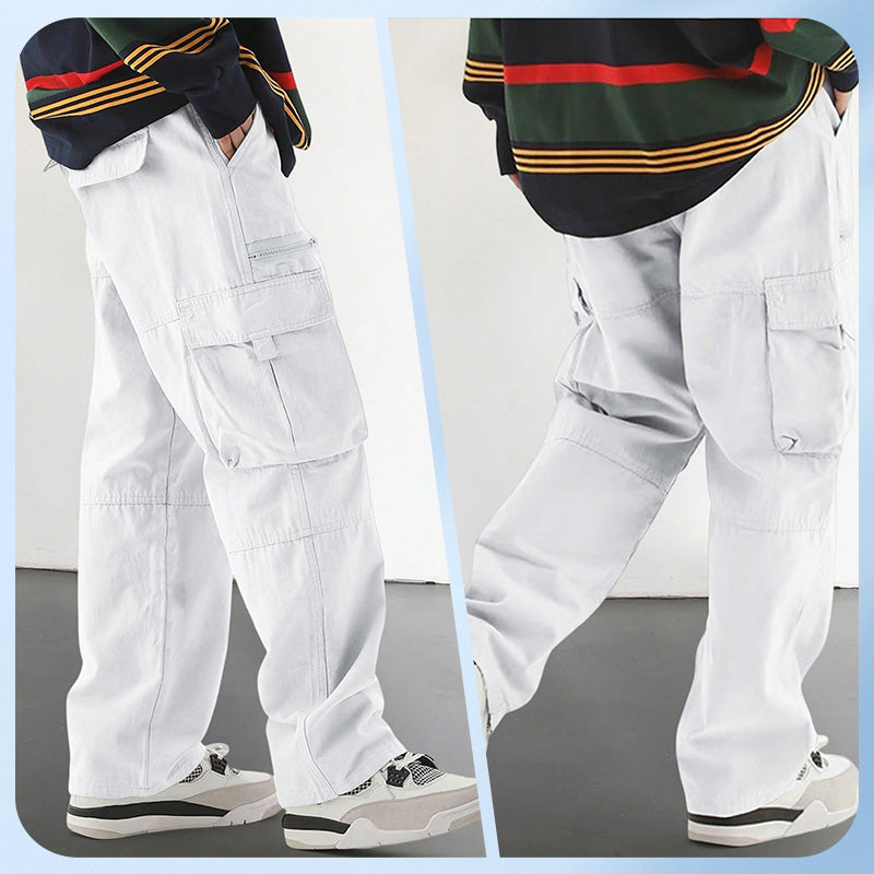 Pantalon tendance à coupe ample avec multi-poches pour homme