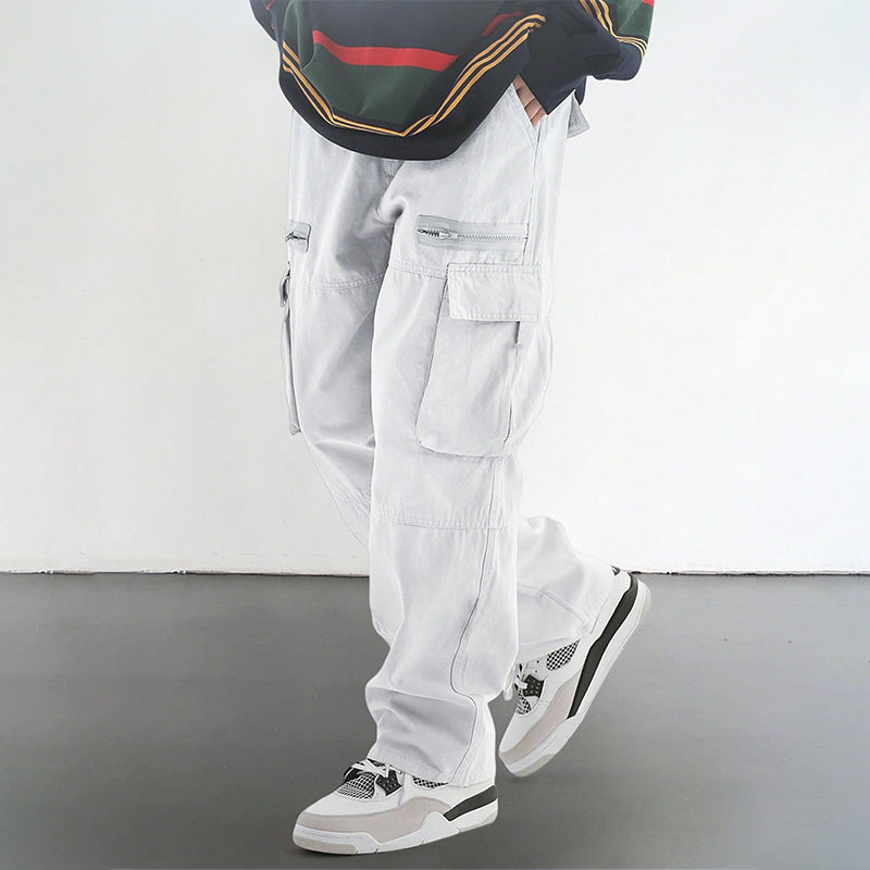 Pantalon tendance à coupe ample avec multi-poches pour homme