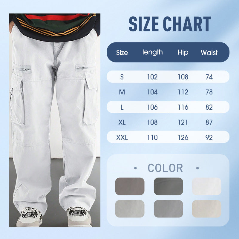 Pantalon tendance à coupe ample avec multi-poches pour homme