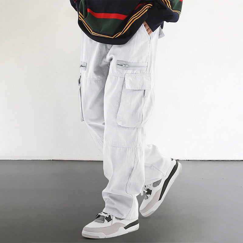 Pantalon tendance à coupe ample avec multi-poches pour homme