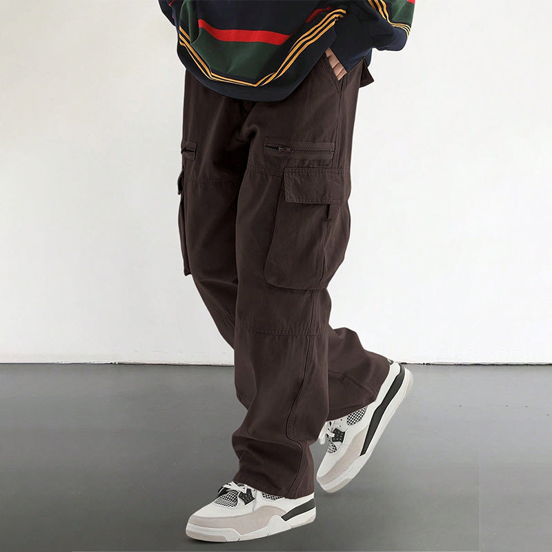 Pantalon tendance à coupe ample avec multi-poches pour homme