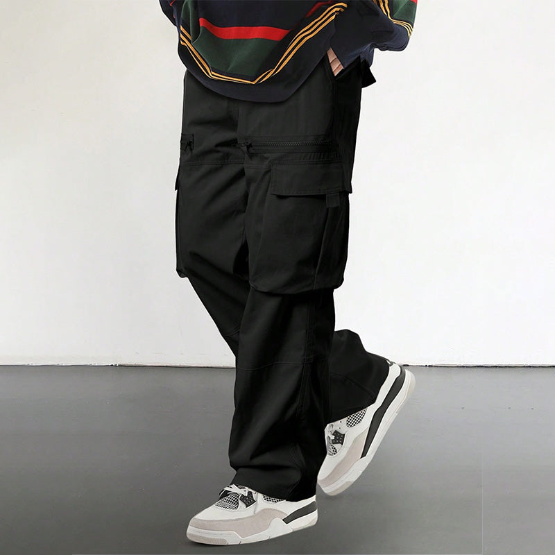 Pantalon tendance à coupe ample avec multi-poches pour homme