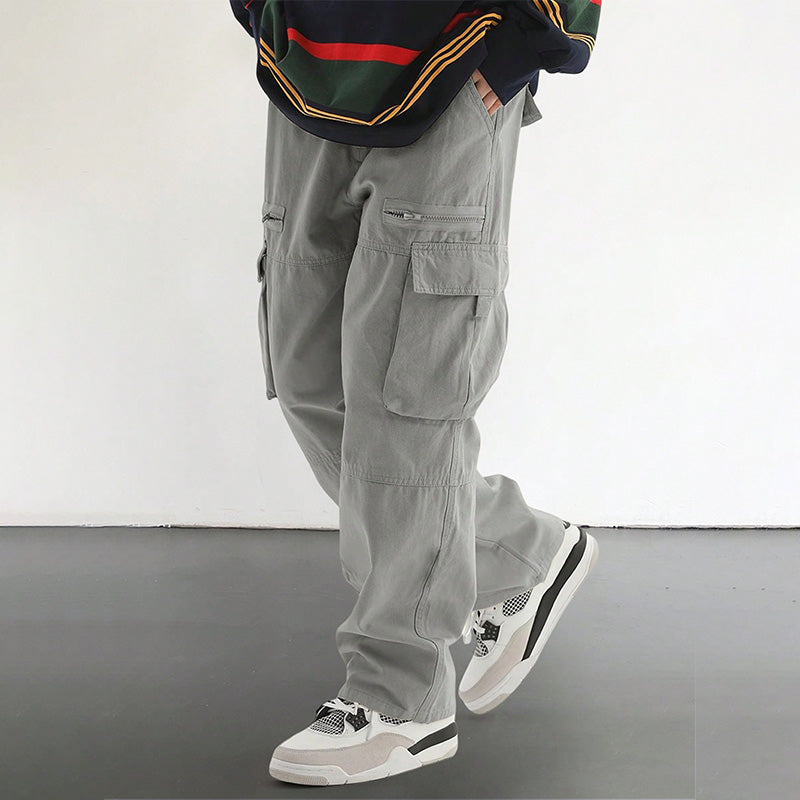 Pantalon tendance à coupe ample avec multi-poches pour homme