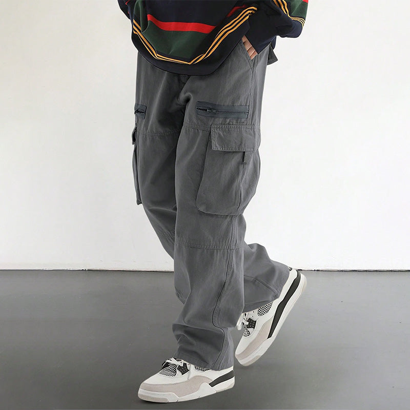 Pantalon tendance à coupe ample avec multi-poches pour homme