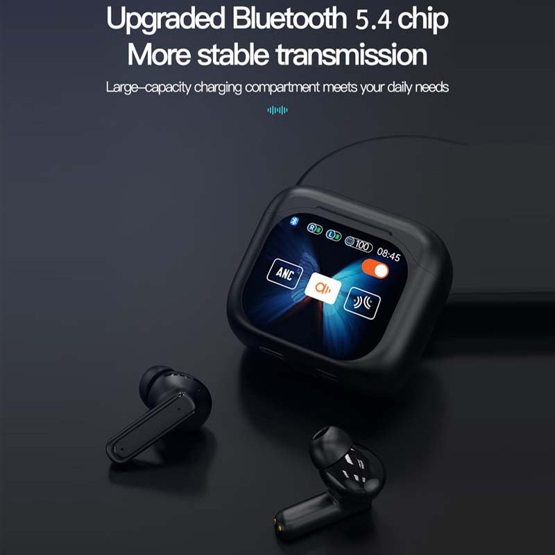 Écouteurs compacts à commande tactile et son clair 📍LED Full-Color Display📍 Active Noise Cancellation (ANC)📍 Touch Controls📍 Bluetooth 5.4