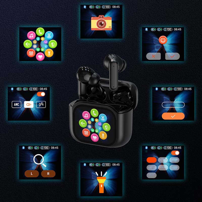 Écouteurs compacts à commande tactile et son clair 📍LED Full-Color Display📍 Active Noise Cancellation (ANC)📍 Touch Controls📍 Bluetooth 5.4