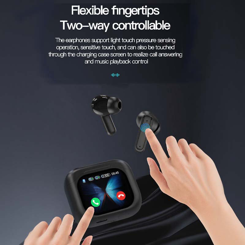 Écouteurs compacts à commande tactile et son clair 📍LED Full-Color Display📍 Active Noise Cancellation (ANC)📍 Touch Controls📍 Bluetooth 5.4