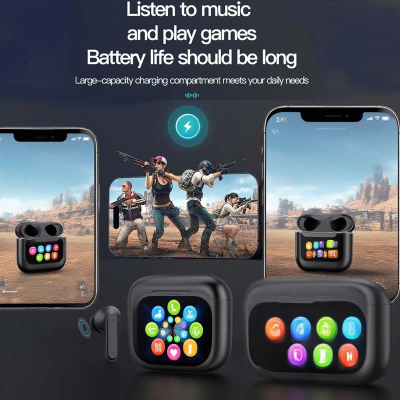 Écouteurs compacts à commande tactile et son clair 📍LED Full-Color Display📍 Active Noise Cancellation (ANC)📍 Touch Controls📍 Bluetooth 5.4